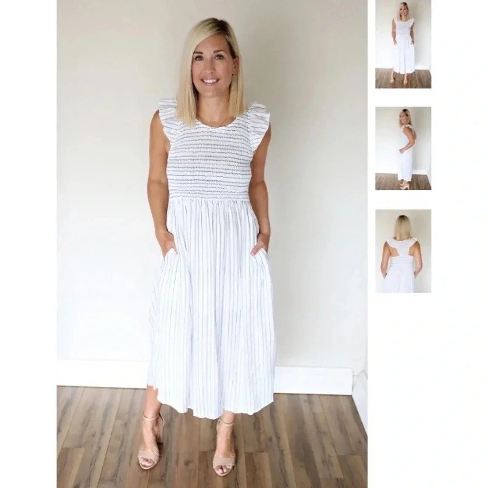 NWOT L love White and Navy size Large Dress